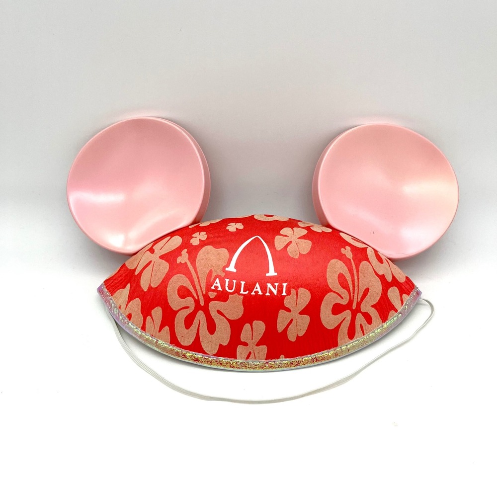Disney Aulani Mickey Mouse Ears Headband Souvenir Pink Hawaiian Floral‎